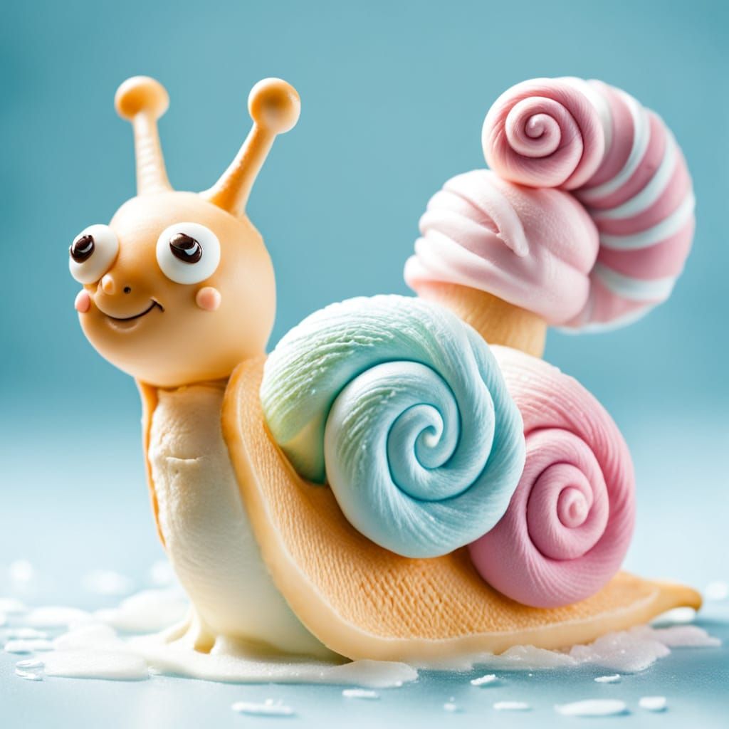 Pastel Ice Cream Snail: A Sweet Treat