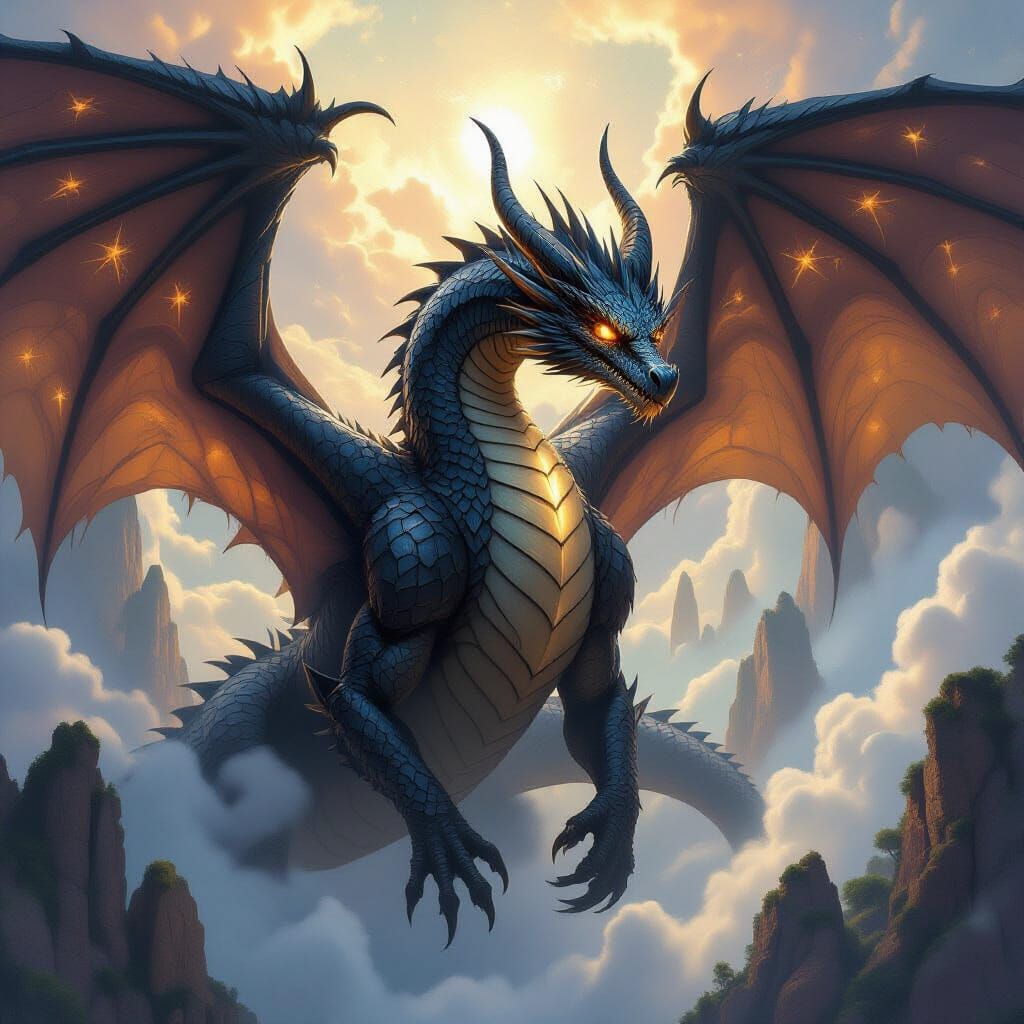 Ancient Dragon Guards Celestial Library of Runes