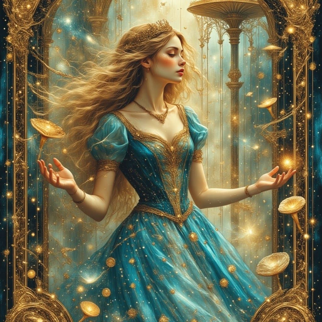 Alice in Wonderland Tarot Card Style