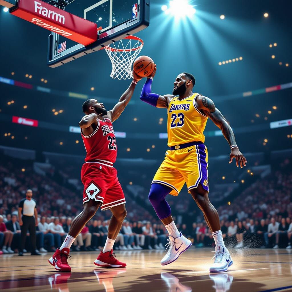LeBron James Dominates Michael Jordan in Epic Dunk