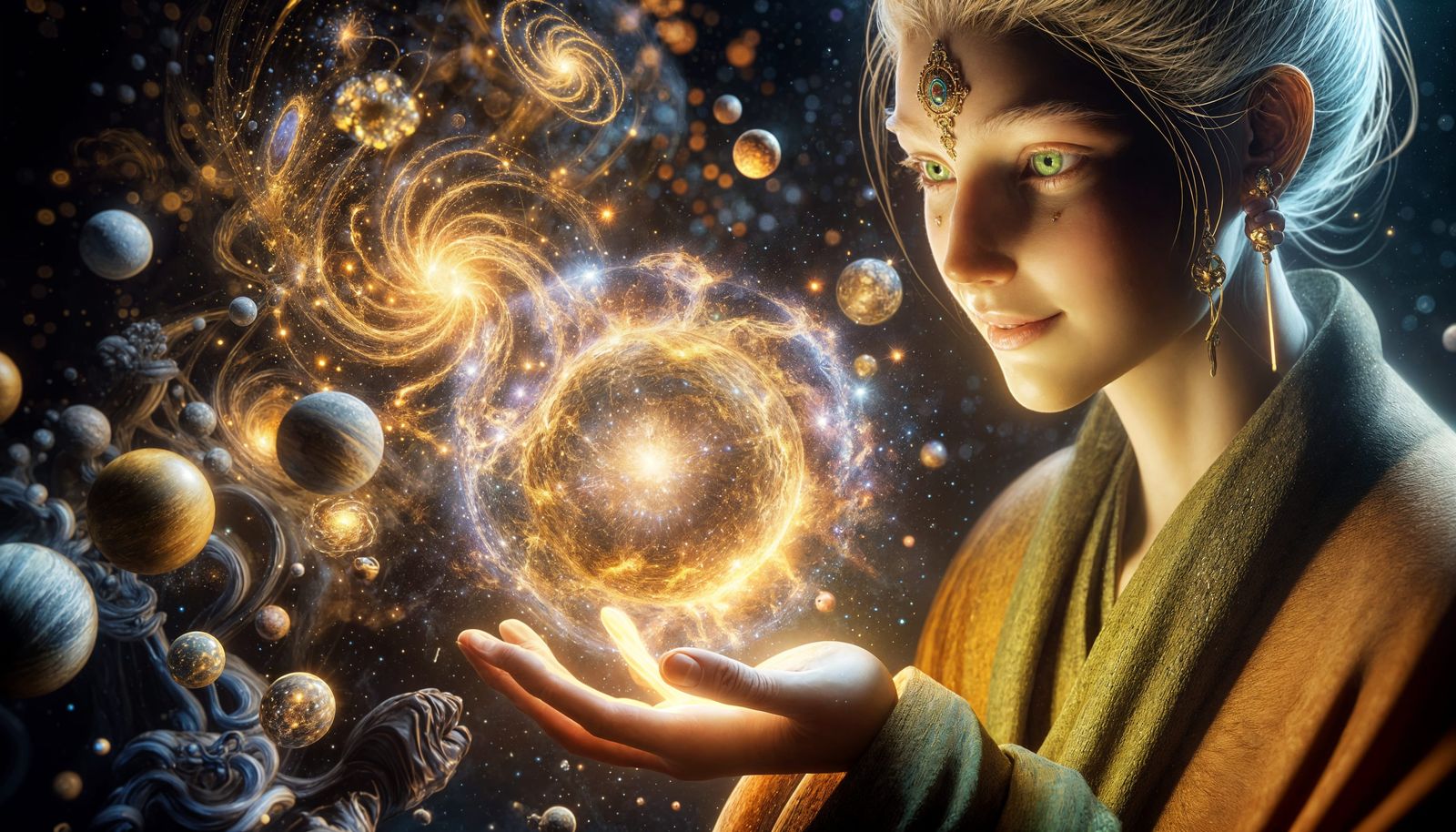 Divine Feminine Universe: Intricate Splash Art