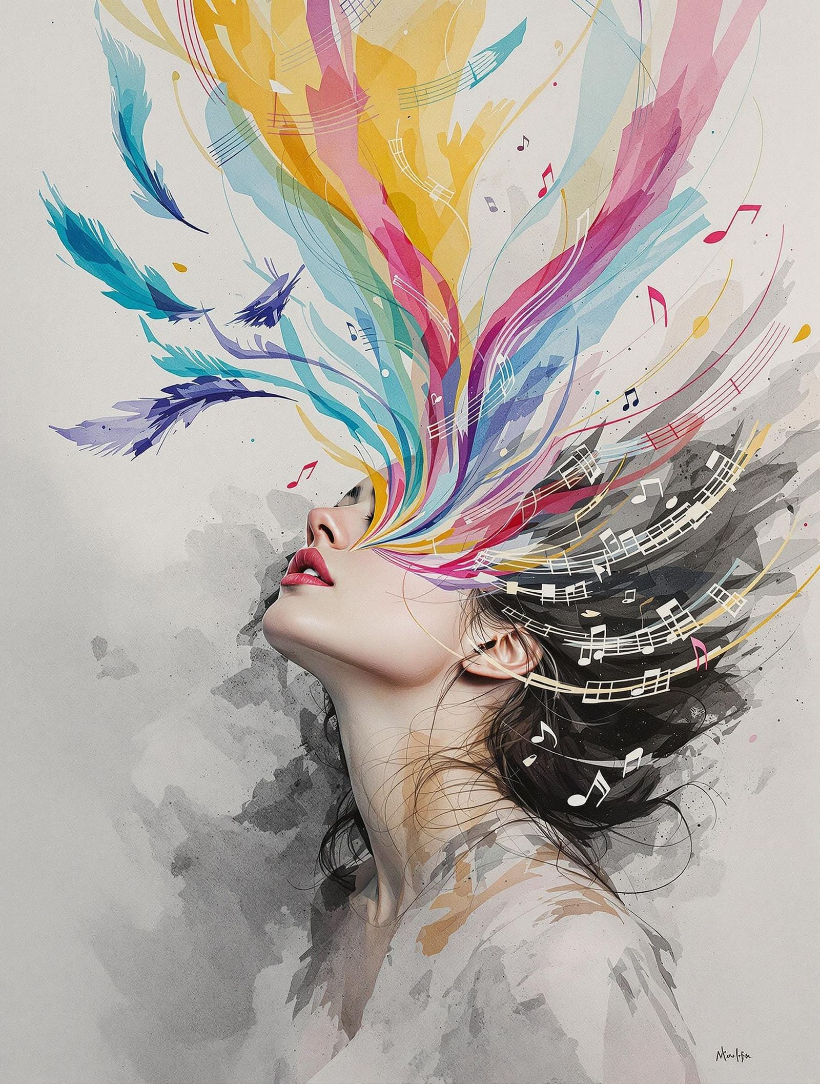 Ethereal Escape in Vibrant Watercolor