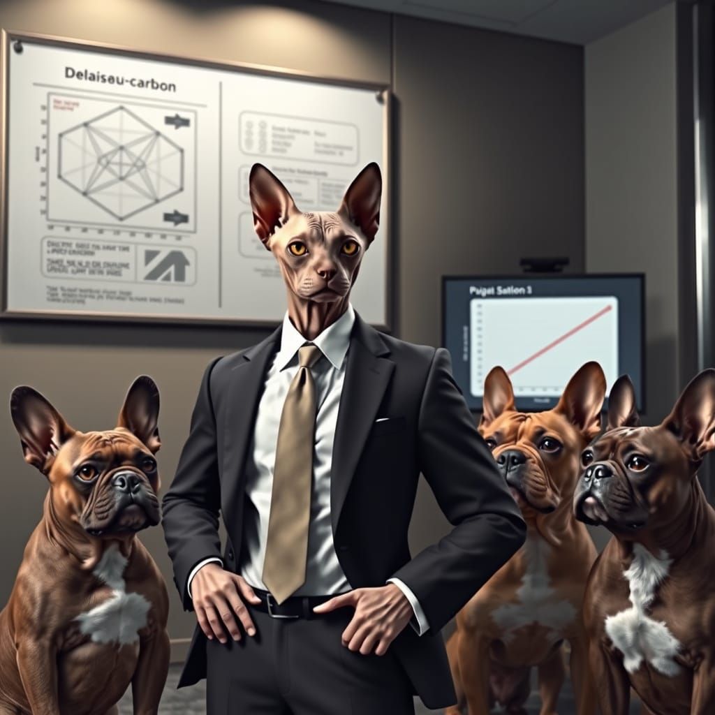 Photorealistic Portrait of Confident Cat in Business Suit Pr...