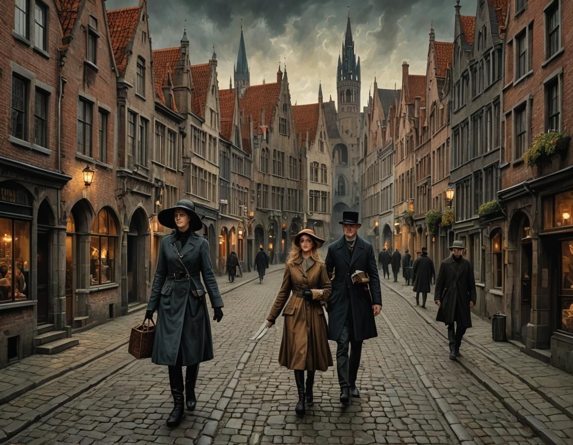 Cobbled streets of Bruges, Belgium