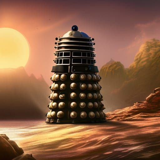Dalek at Sunset: Detailed Matte Painting