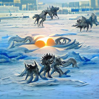 Cyclops Sun Wolves in Frozen Wasteland