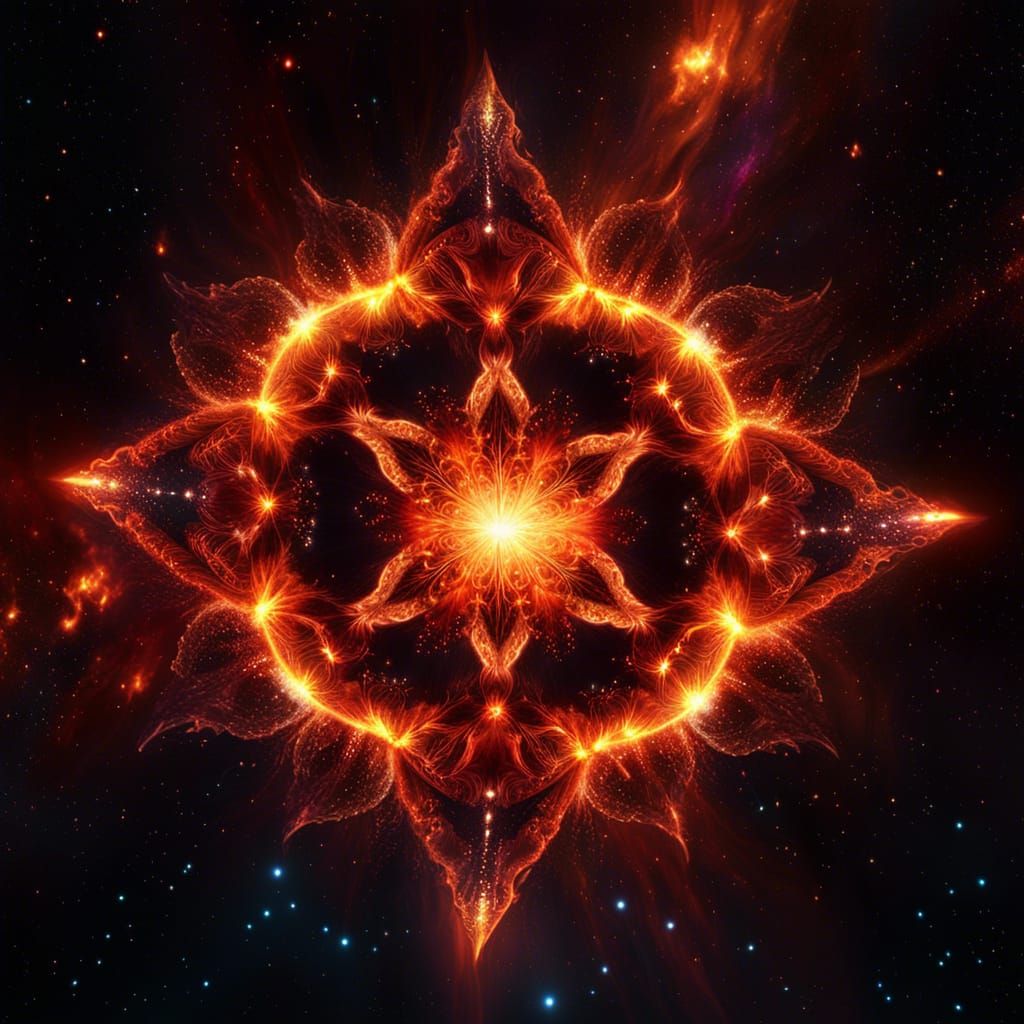 Fiery Star Magic Ballerina in Photorealistic Render