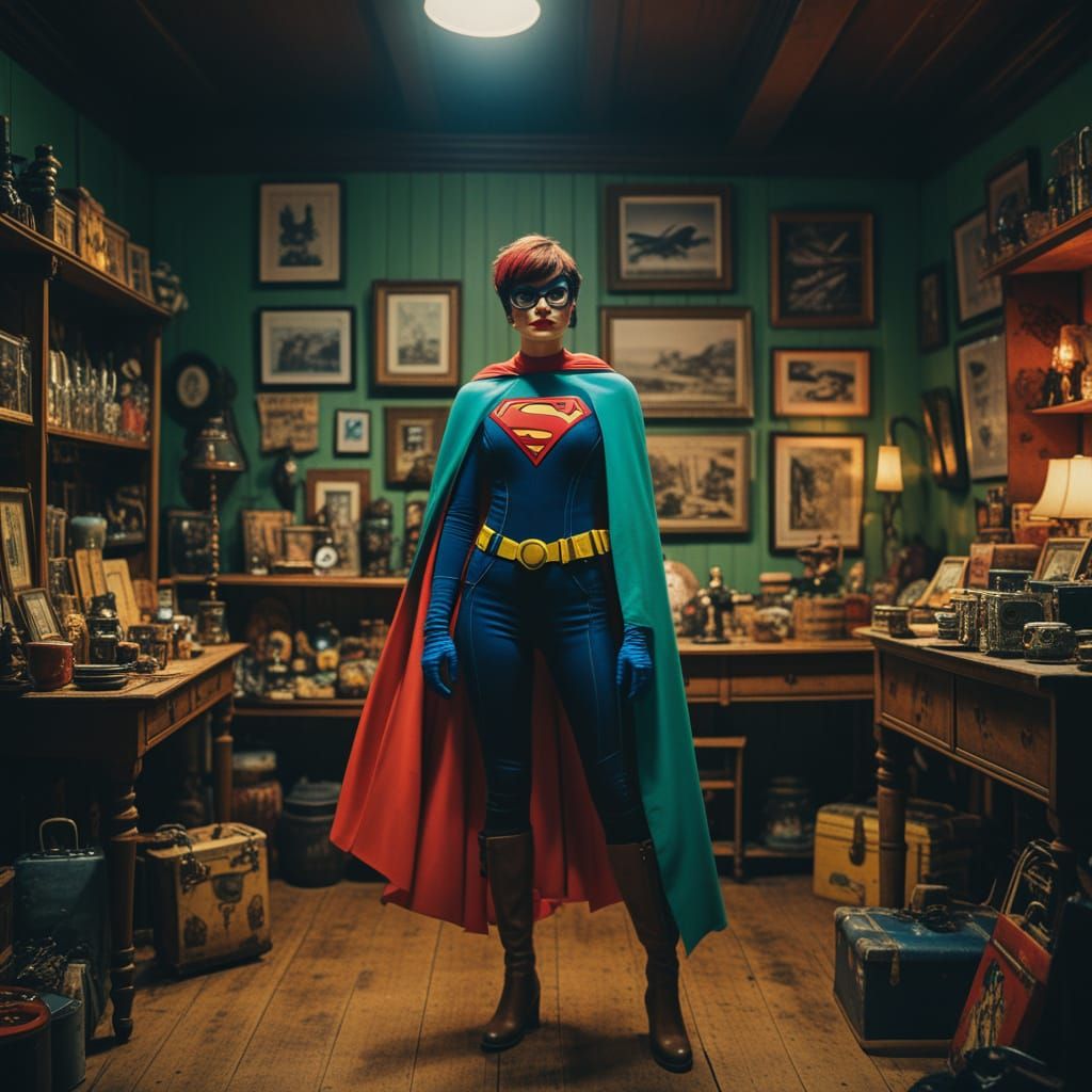 Whimsical Superhero Chic in Eclectic Vintage Haven