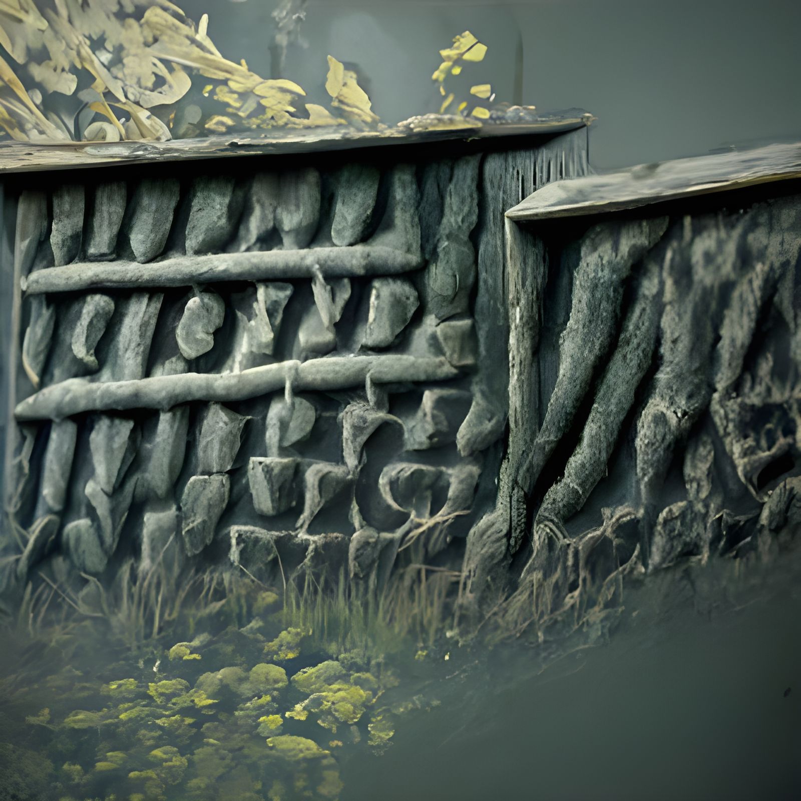 Surreal Wall Inscriptions Rendered in 3D