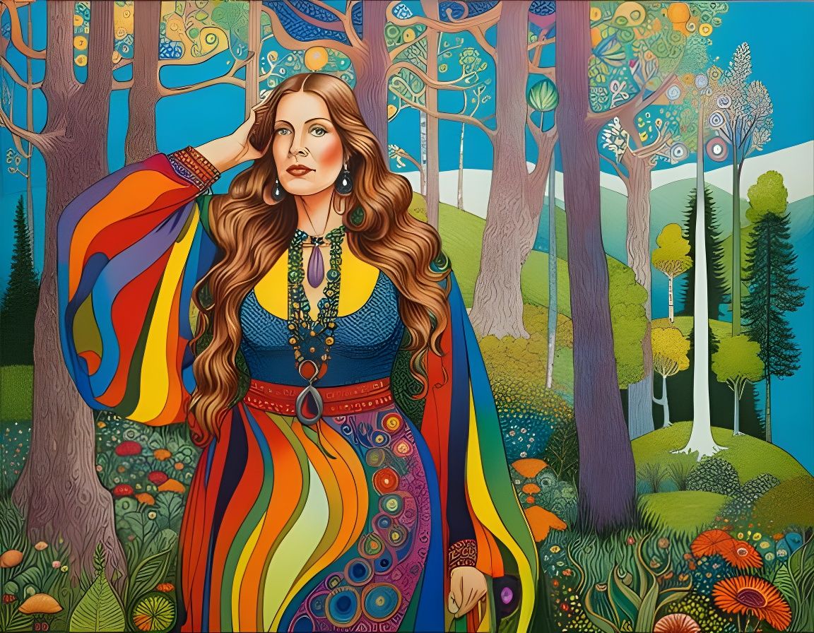 Psychedelic Hippie in Enchanted Forest