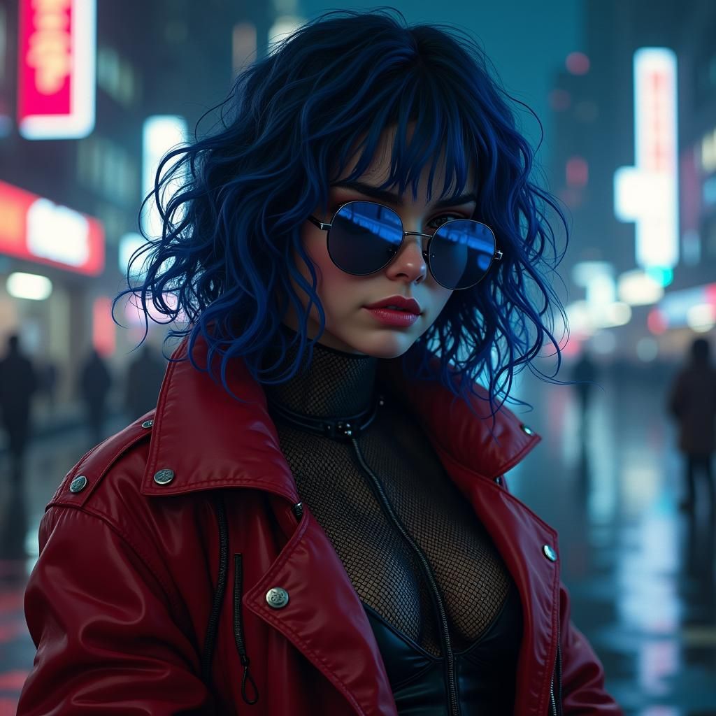 Cyberpunk Hacker in Gritty Oil Painting Style