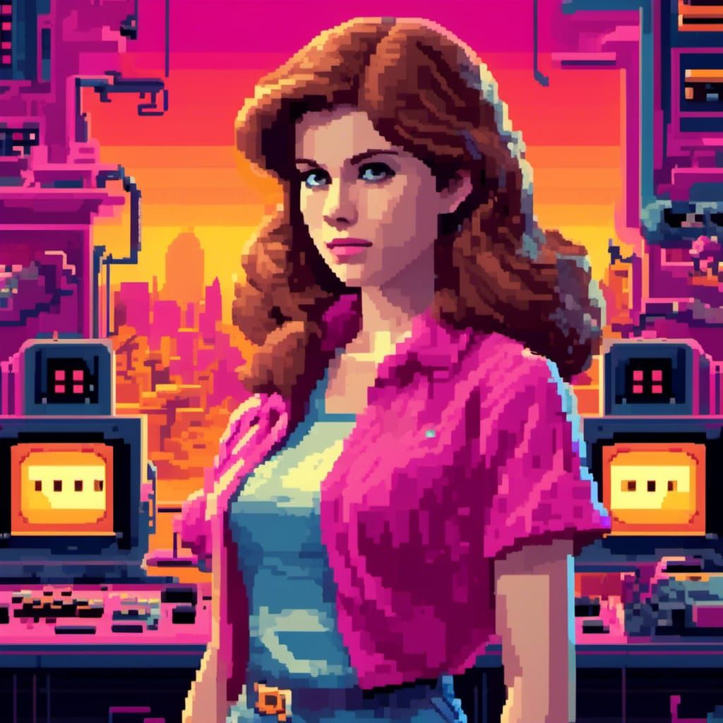 Anna Kendrick as 8-bit Retro Game Character