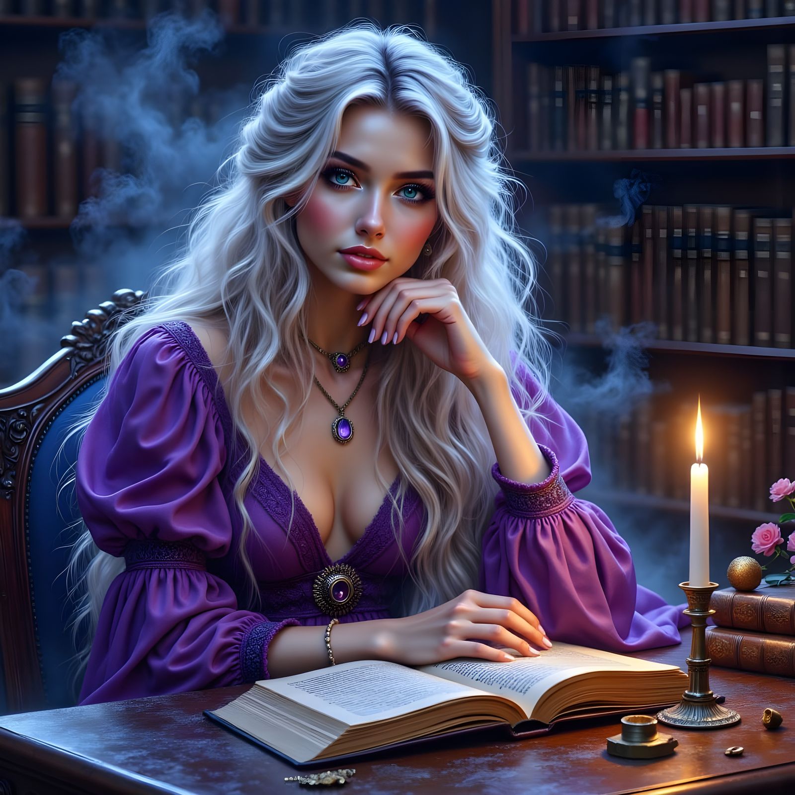Norse Goddess Reading by Candlelight