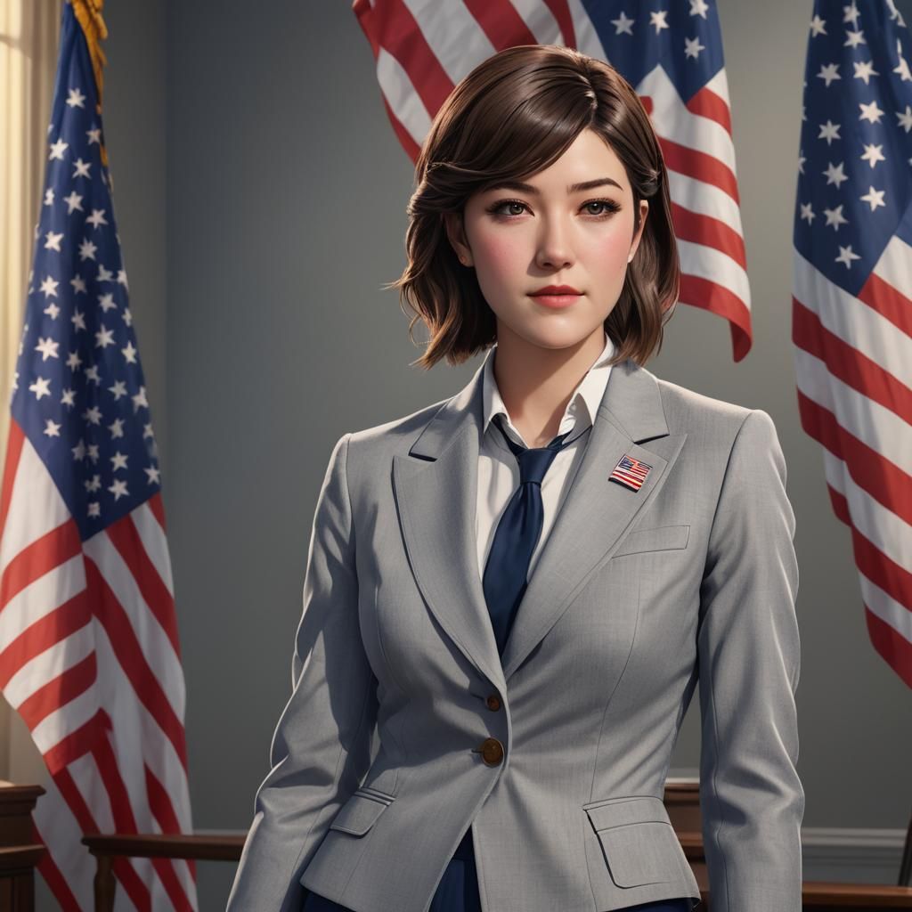 Anime Portrait of Mary Elizabeth Winstead as Politician
