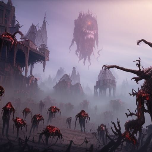 Detailed Zombie Horde Concept Art
