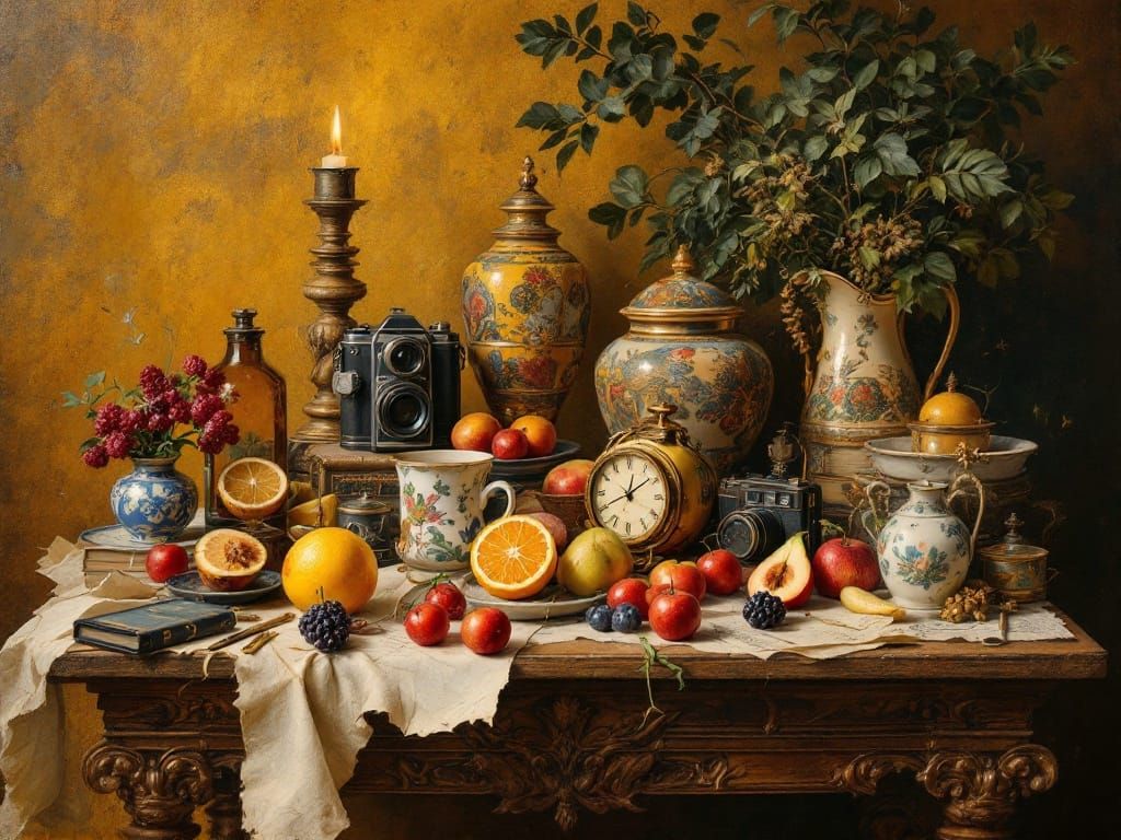 Still Life Masterpiece in Renaissance Style