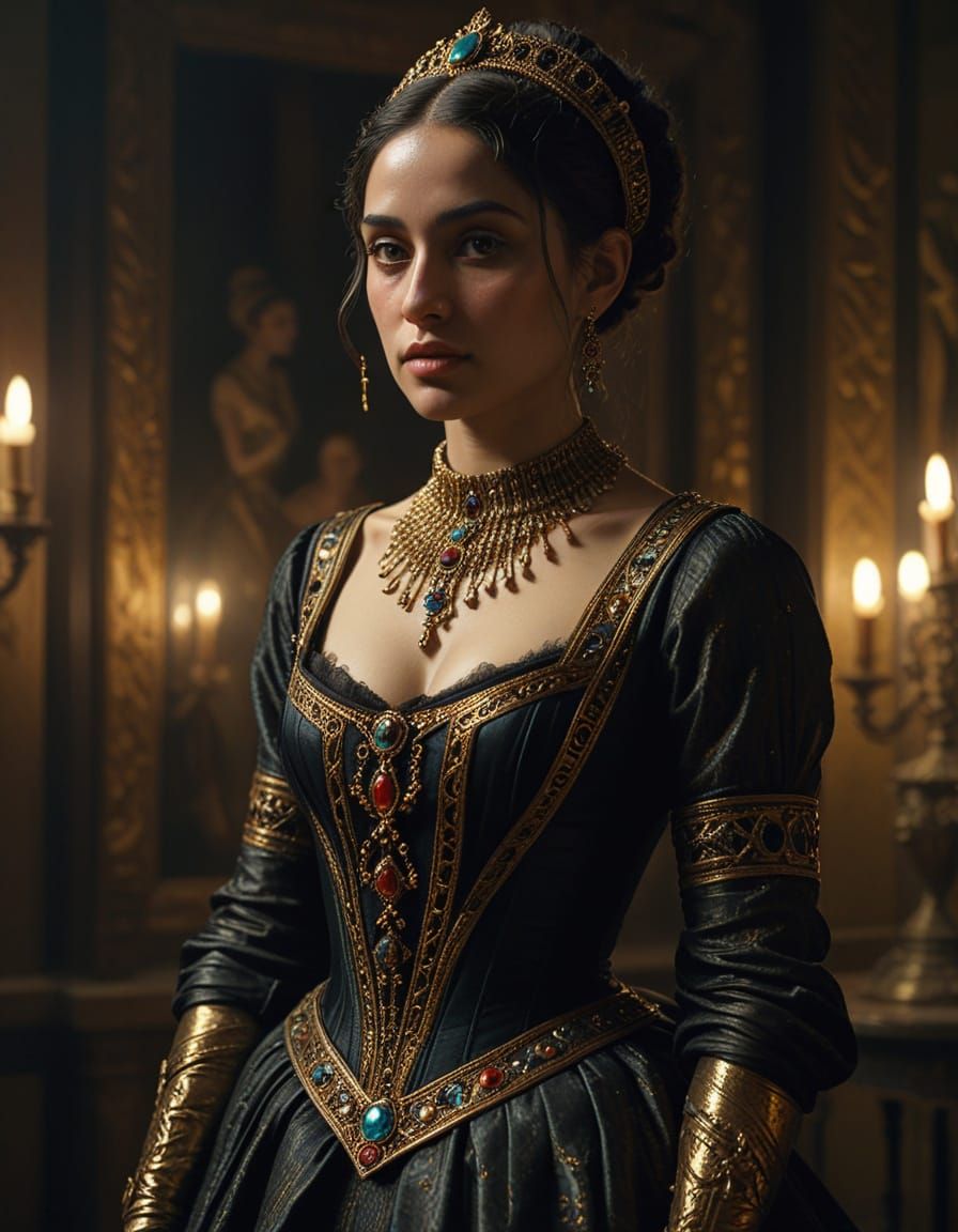 Egyptian Woman in Gothic Style: Digital Art