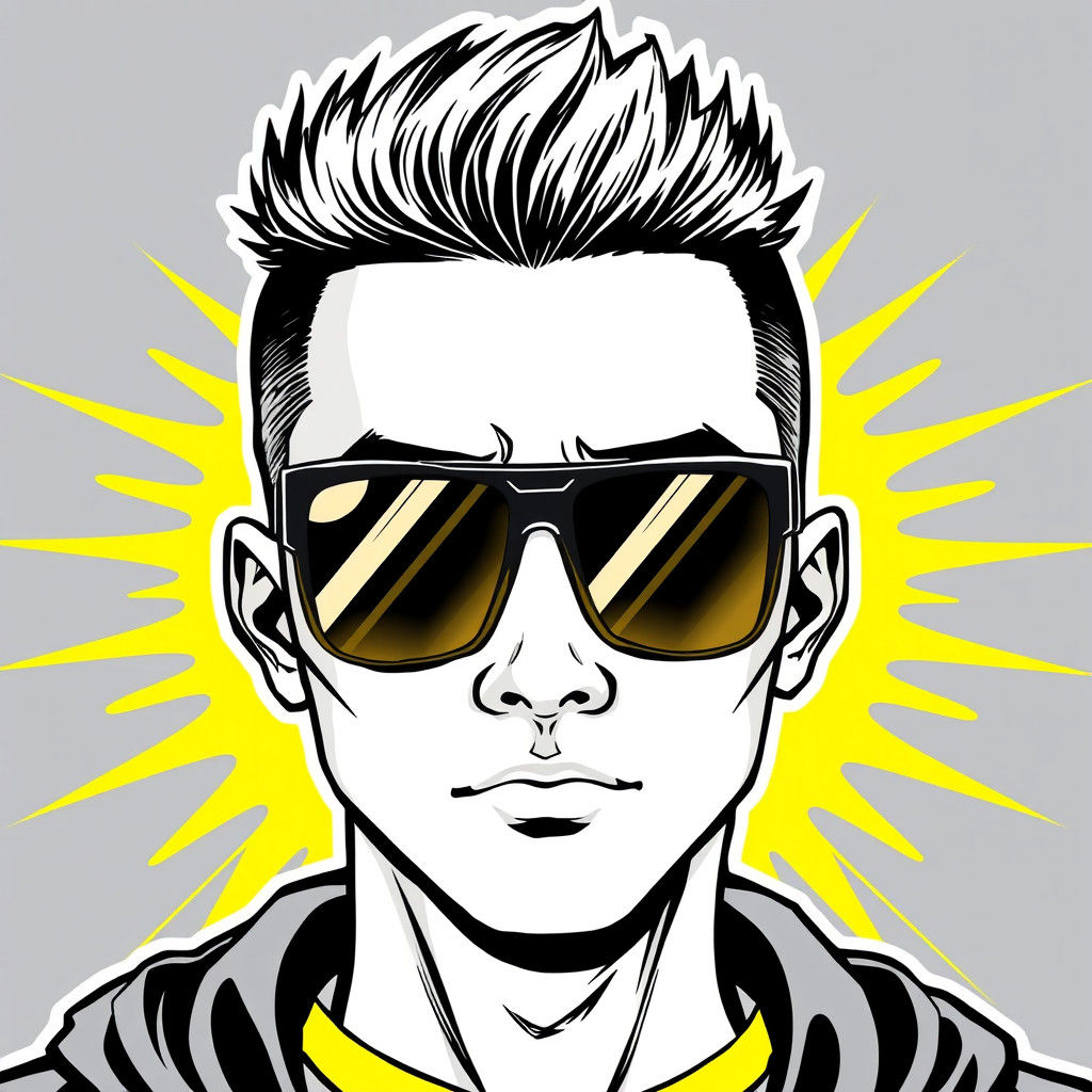 Asian Man in Tactical Gear, Comic Book Style