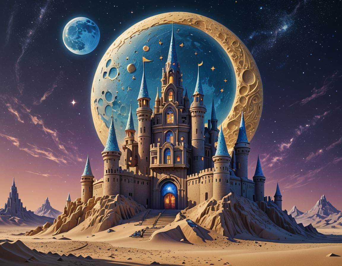 Art Deco Sandcastle on the Moon: Architectural Concept