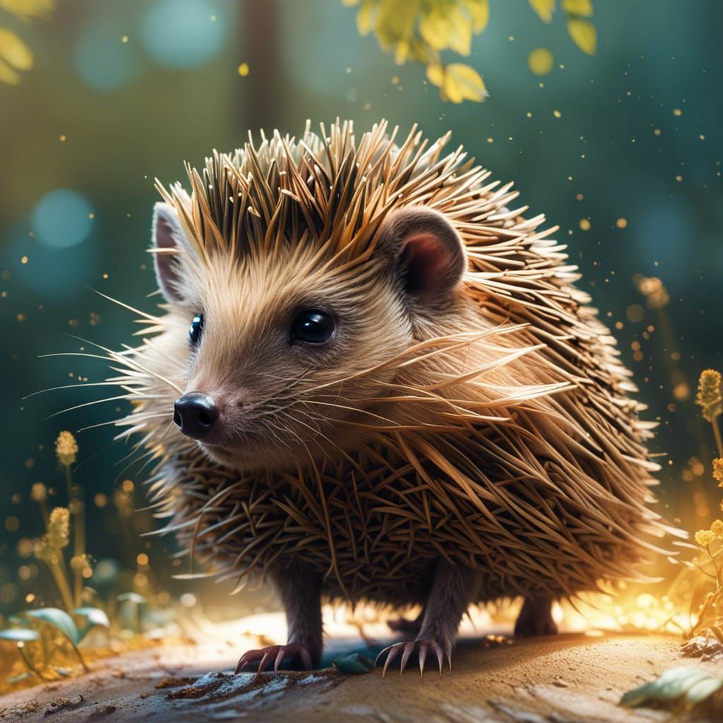Hyperrealistic Hedgehog Portrait in 8k