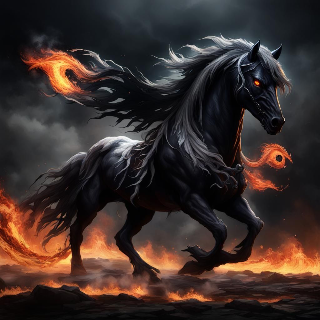 Phantom Black Nightmare with Ghost Fire Mane