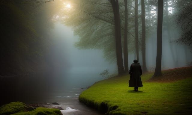 Mystical Sleepwalker by the River of Dreams