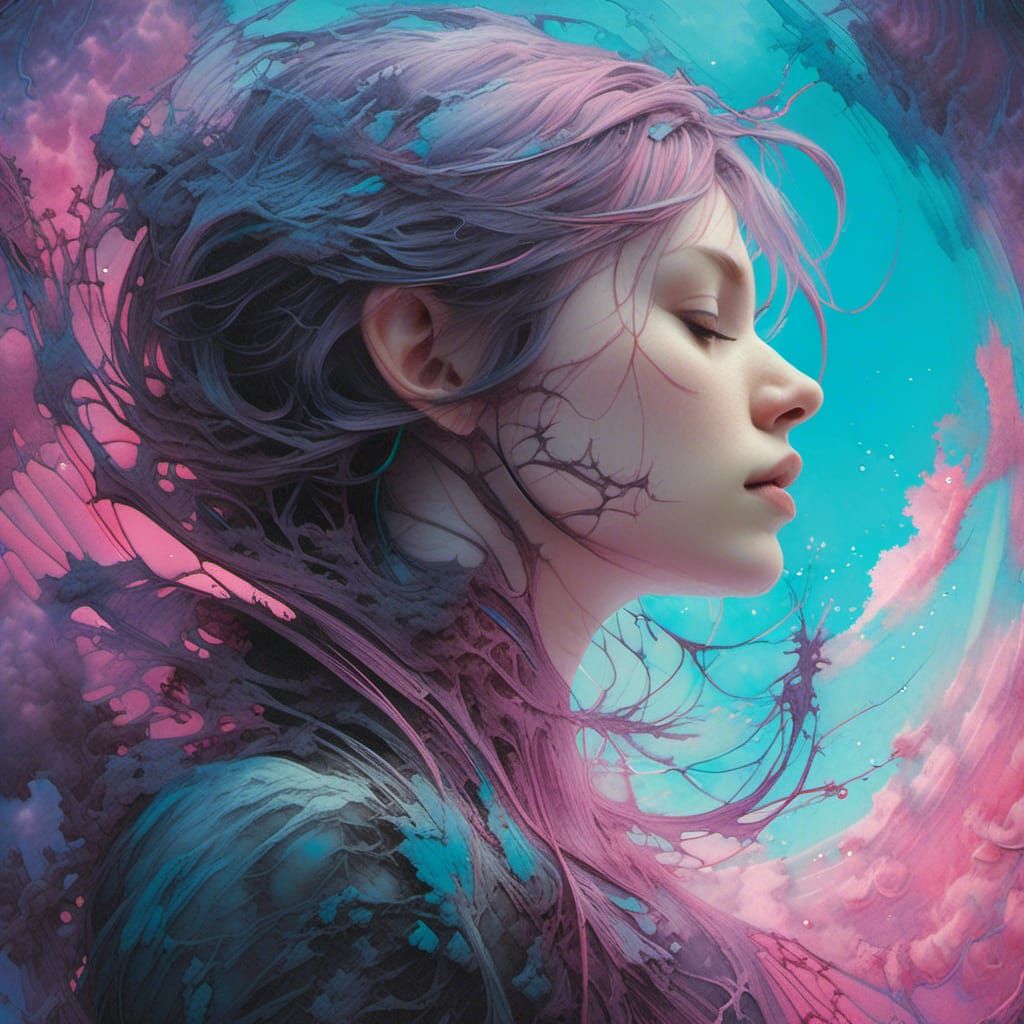 Cosmic Stained Glass Landscape in Hyper-Realistic Detail