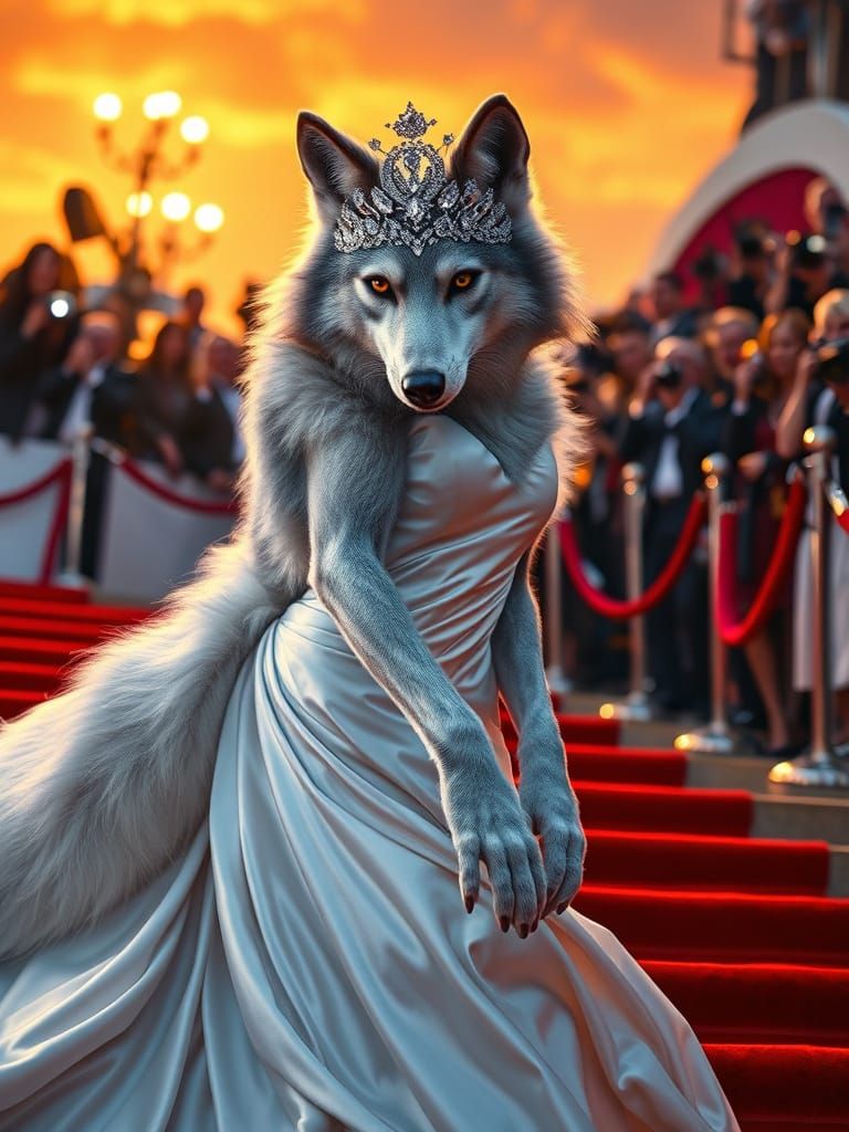 Majestic She-Wolf Shines on Cannes Red Carpet in Stunning Wh...