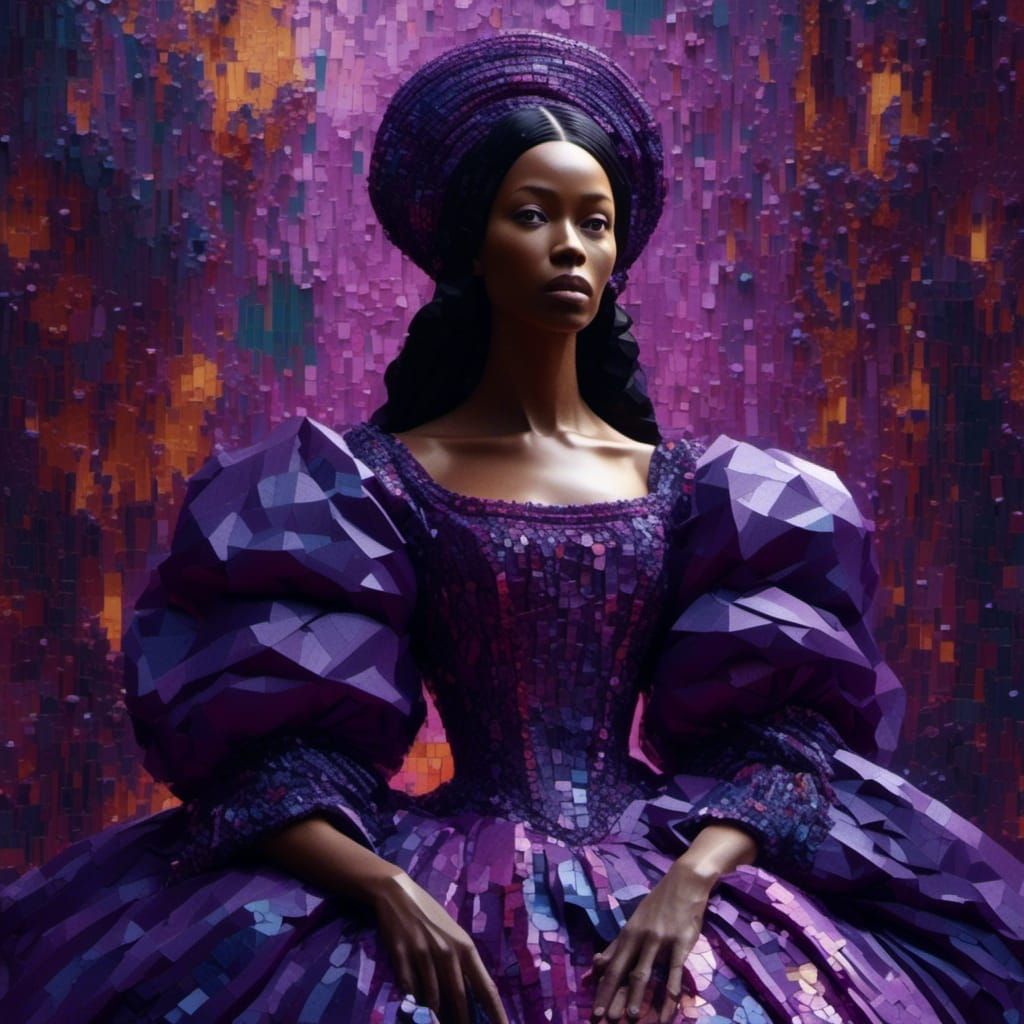 <lora:MOSAIC BEAUTY:1.0> Florence nightingale in a purple go...