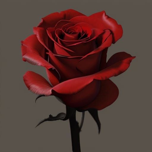 Crimson Rose: Expressionist Ink Drawing in Dark Academia Sty...