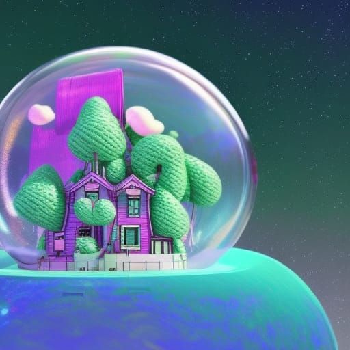 Bubblegum Treehouse in Candy Wonderland: Digital Illustratio...