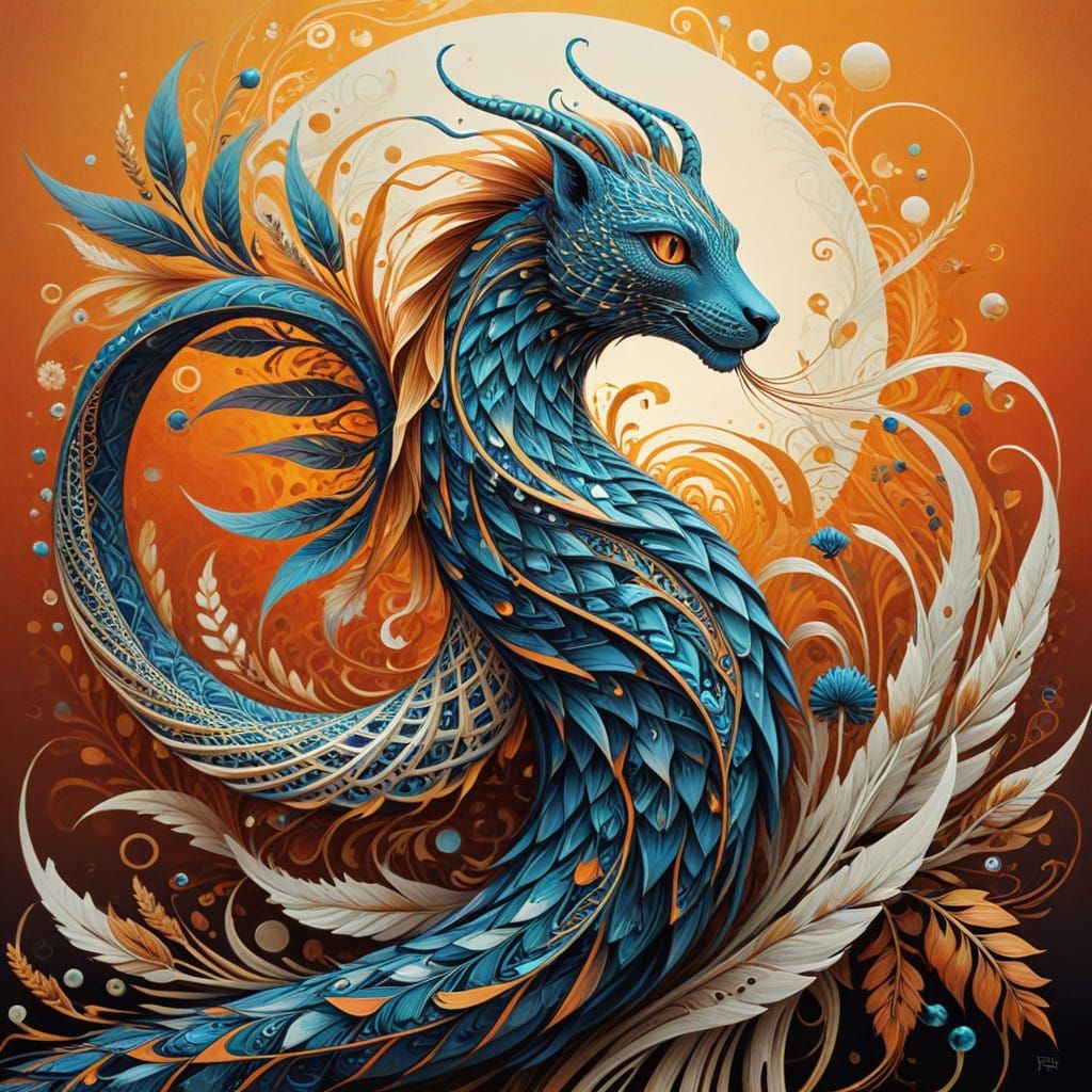 Hyper-Realistic Seal Symbol in Vibrant, Abstract Patterns