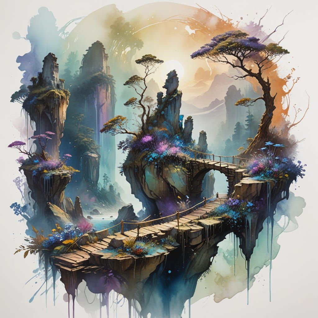 Surreal Landscape of Indigo and Amethyst Hues in a Fantastic...