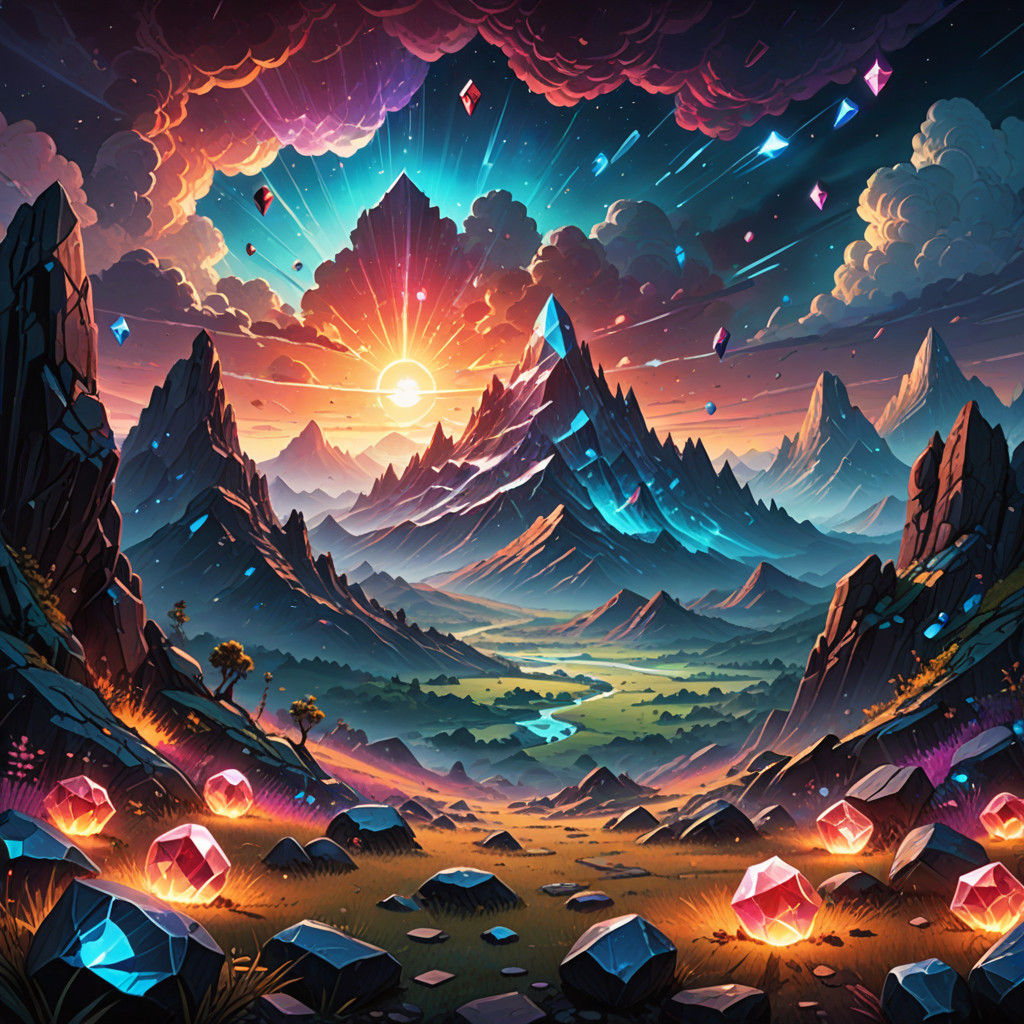 Vibrant Gemstone Dreamscape