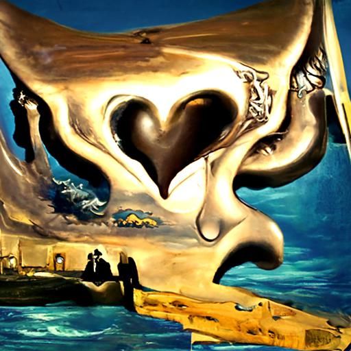 Surrealist Expression of Endless Love as Oil Painting