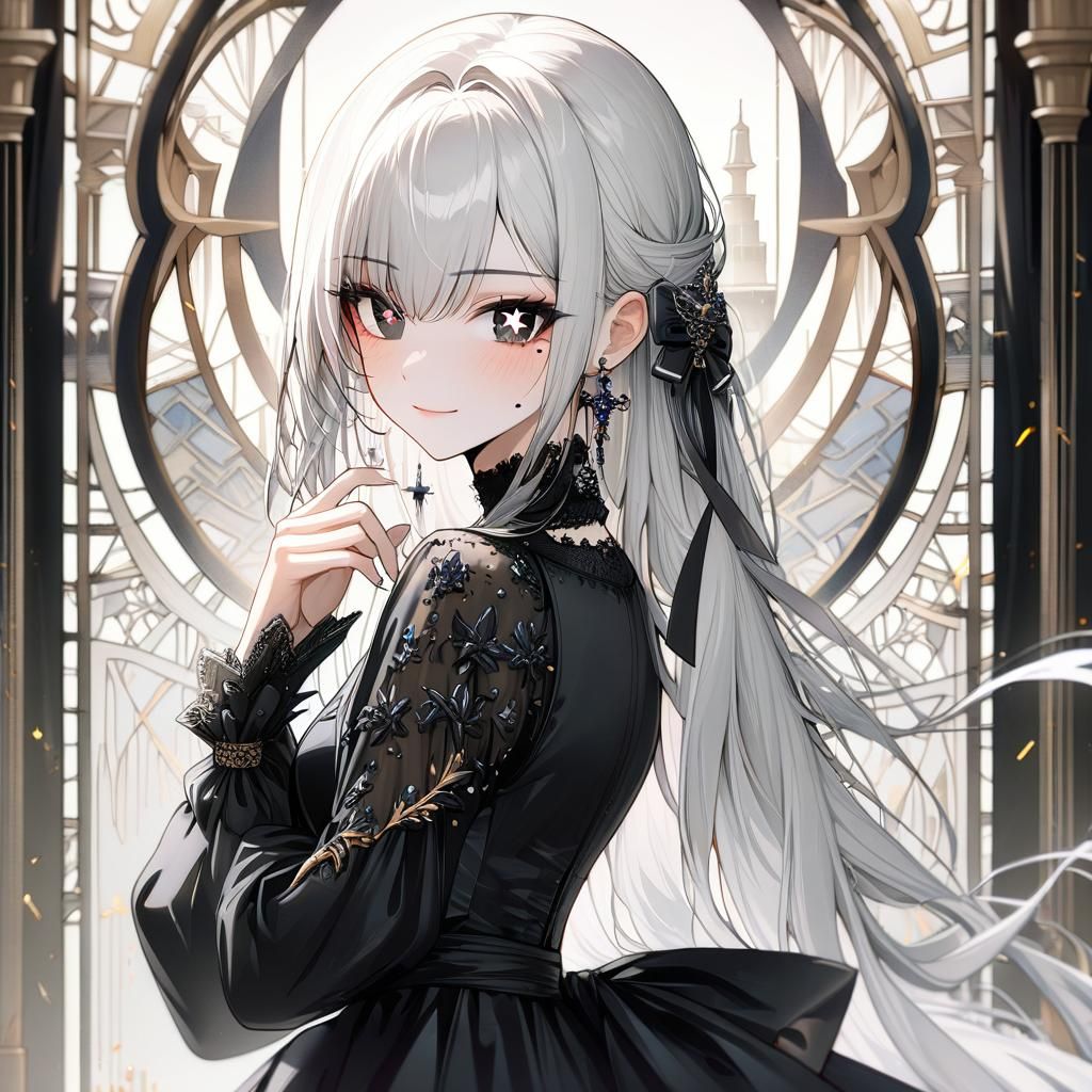 Elegant Portrait of a Girl with Star Eyes