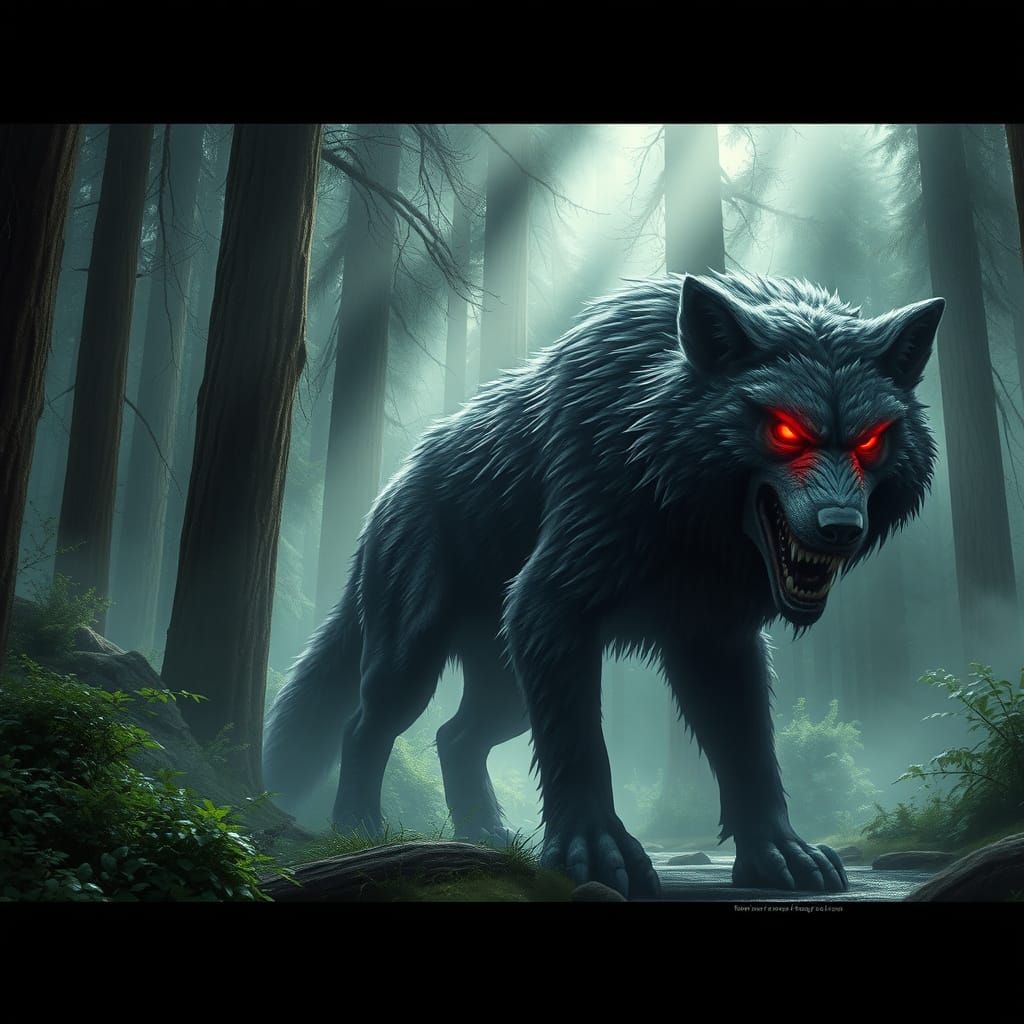 Mysterious Forest Predator Stands Guard in a Haunting, Cyber...