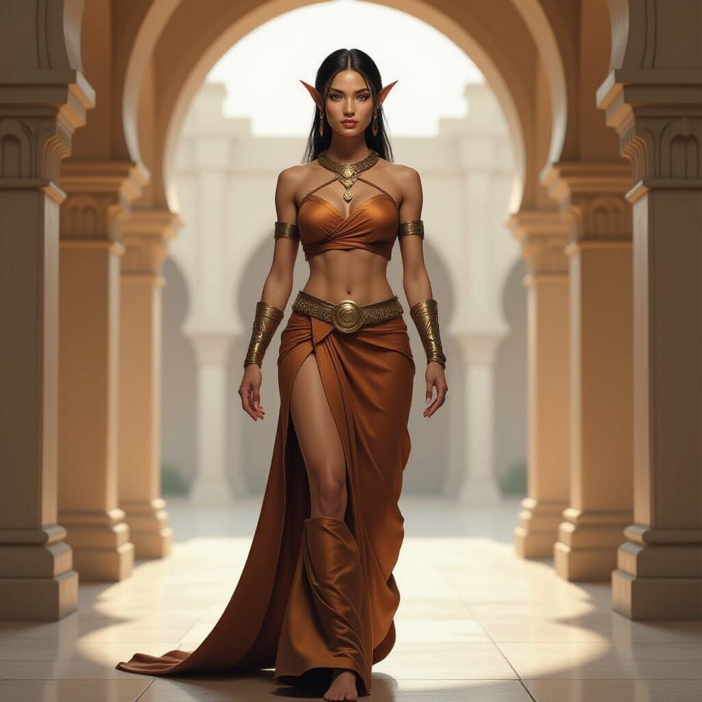 Graceful Alien Being in Realistic Digital Painting Style