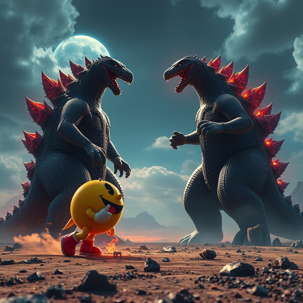 Godzilla Meets Godzilla in a Futuristic Wasteland Battle