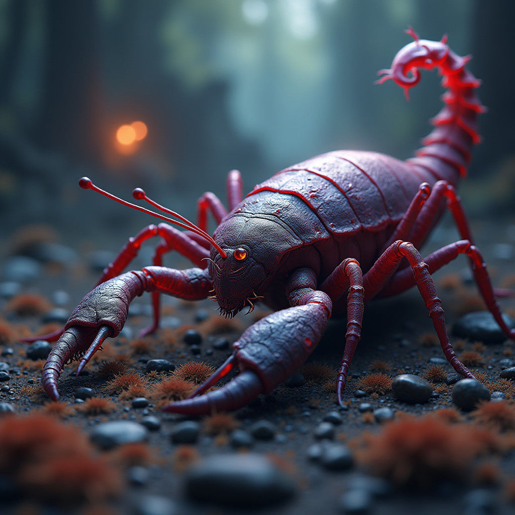 Eerie Cockroach Scorpion Fusion in Matte Painting Style
