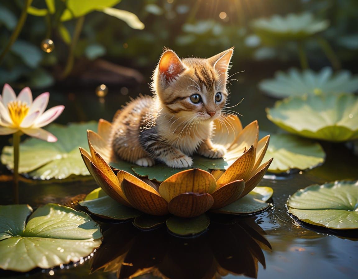 Kitten in Acorn: Miniature Watercolor Art