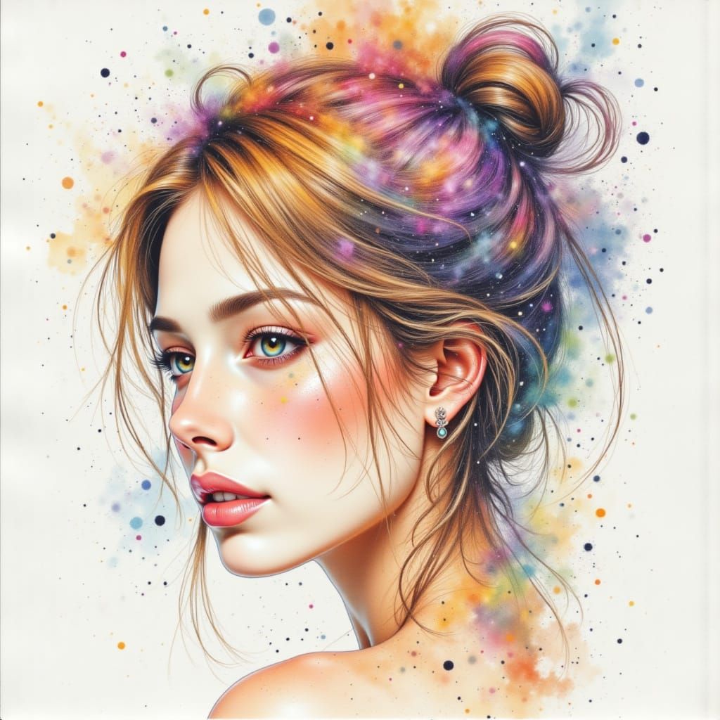 Wet Wash Watercolor Portrait