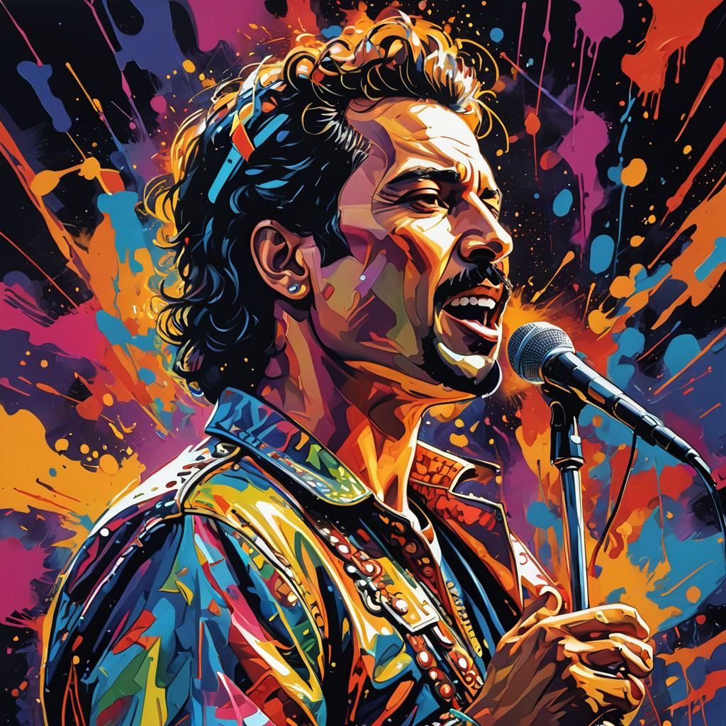 Freddie Mercury: Digital Graffiti Art Portrait