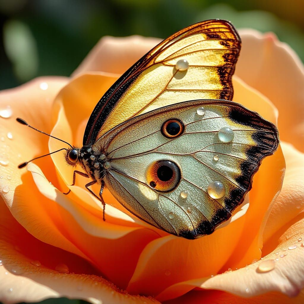 Dragon Eye Butterfly Wing in 3D with Abstract Elements