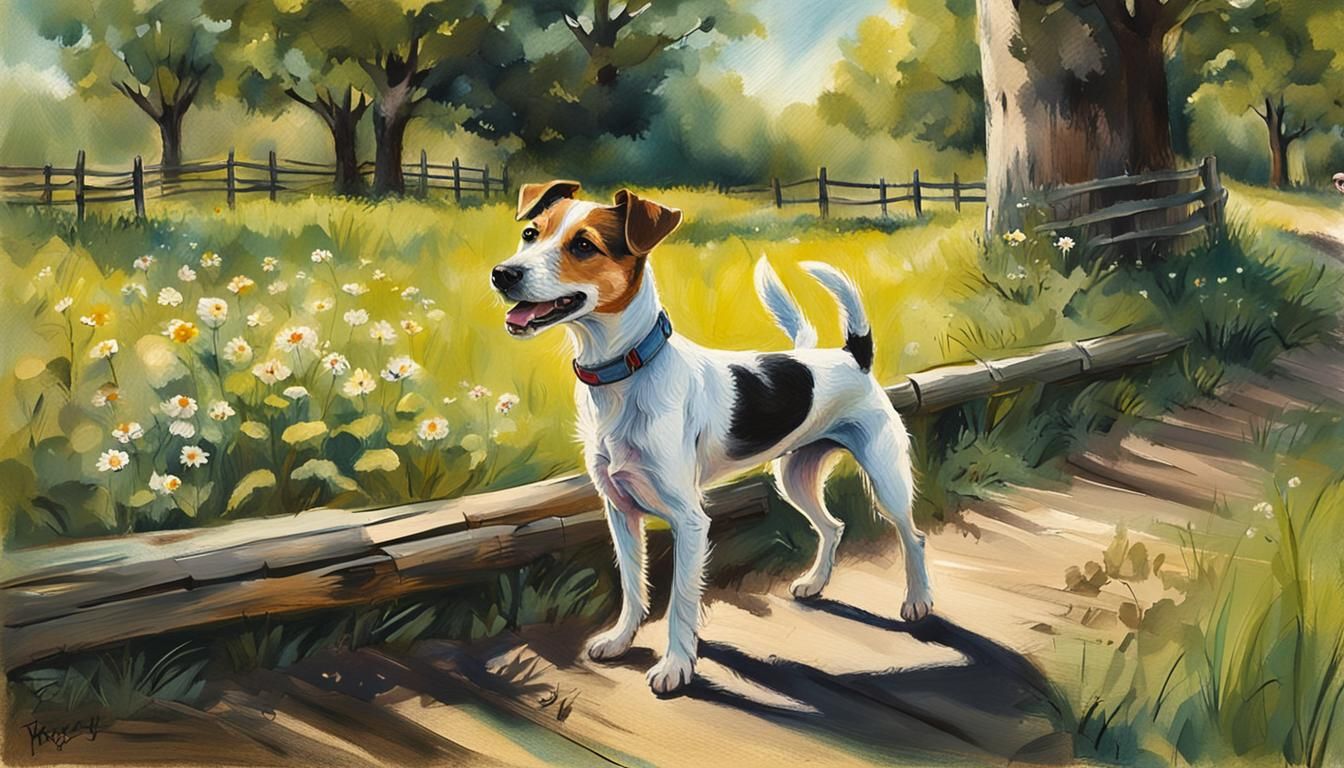 Jack Russell on Mountain Bike, Detailed Charcoal Drawing