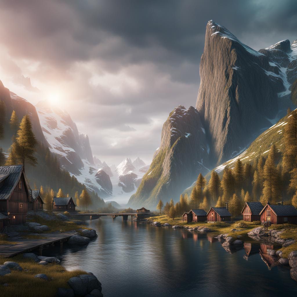 Futuristic Norway in 2050: Fantasy Concept Art