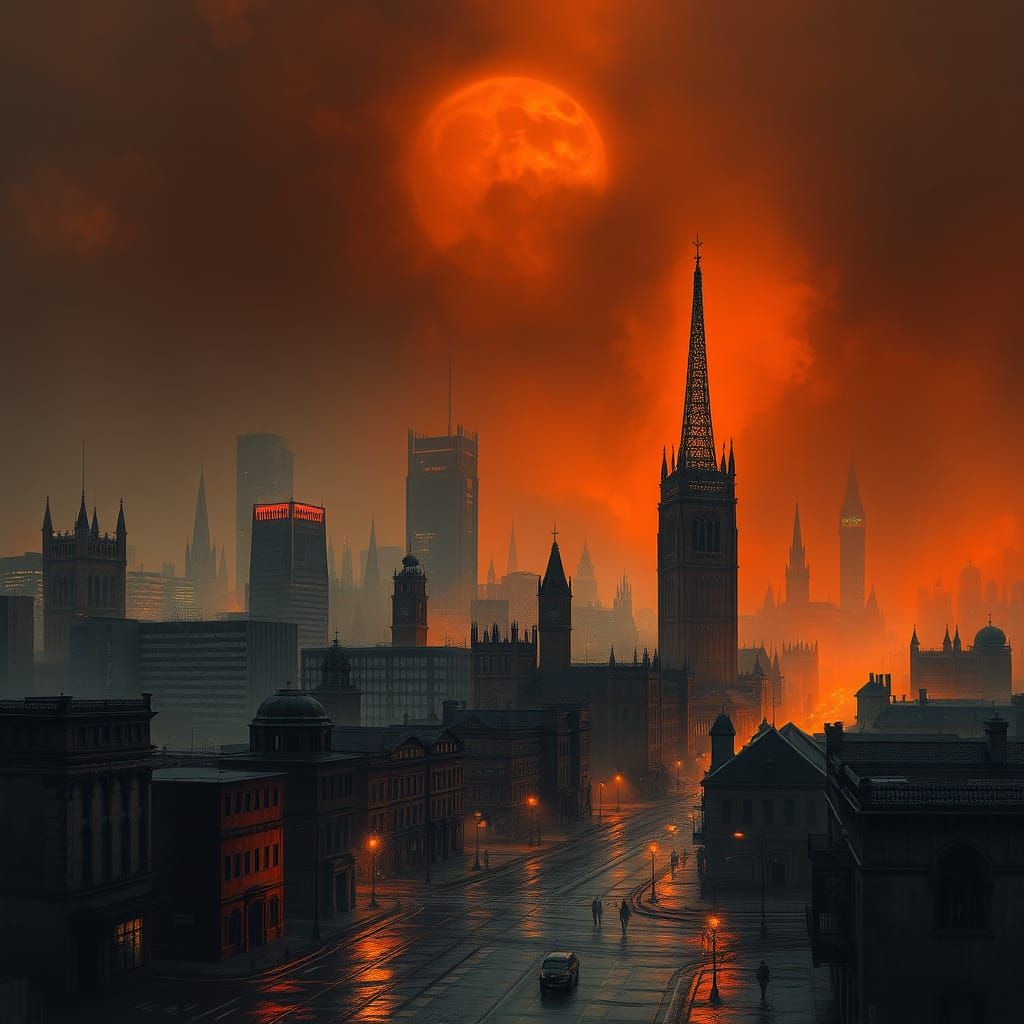 Dystopian Metropolis in a Toxic Haze