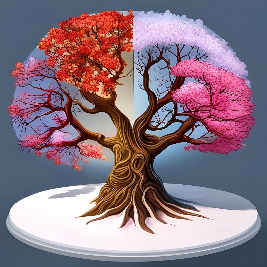Hyperrealistic Tree of Life: Four Seasons