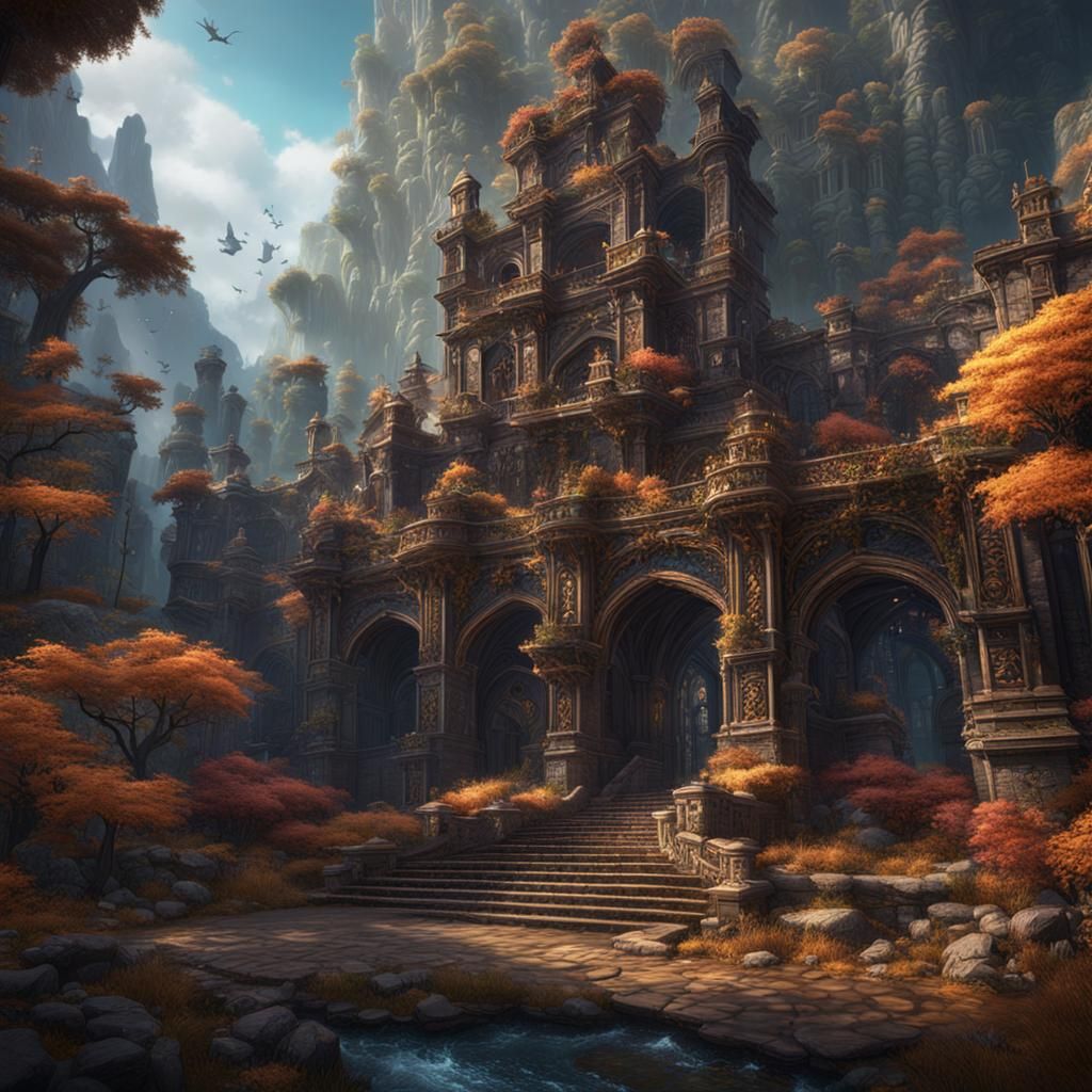 Fantastical Matte Painting in Deep Color