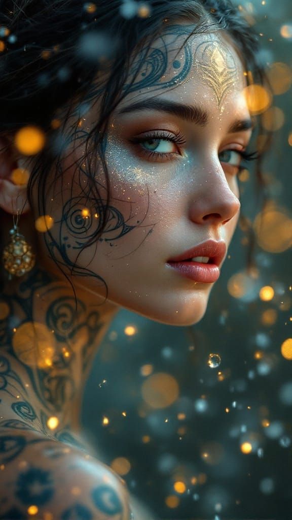 Ethereal Goddess in Cosmic Attire